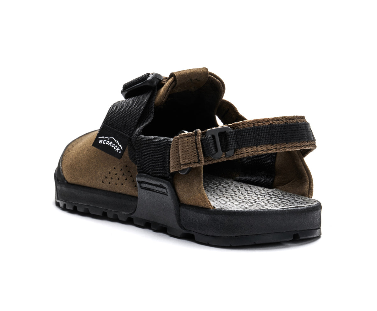 Pinecone Synthetic Suede Mountain Clogs heel view
