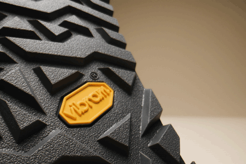 close up of vibram megagrip bedrock pro outsole