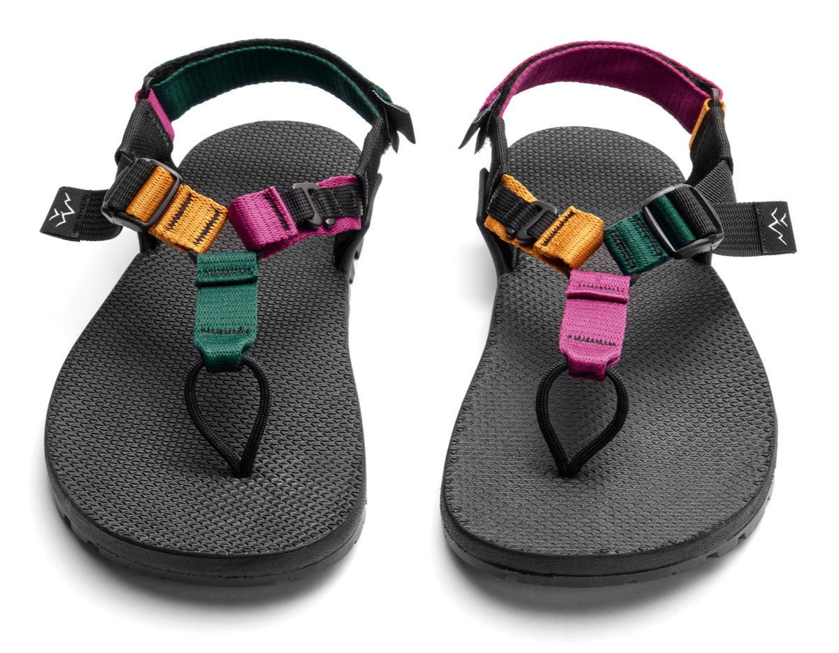 Tourmaline cairn sandals on white backdrop