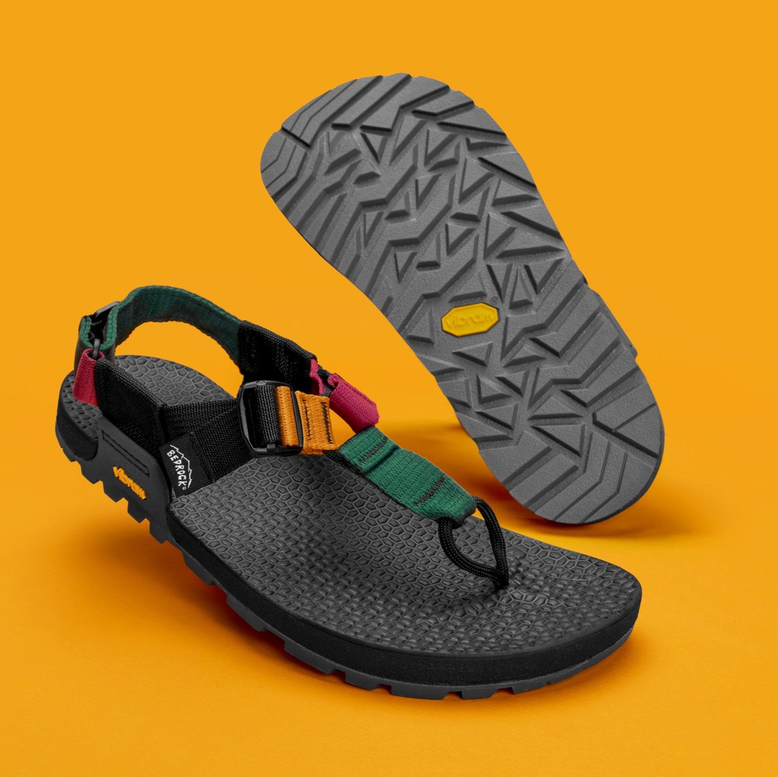 metamorphic tourmaline cairn 3d pro sandals on a yellow backdrop