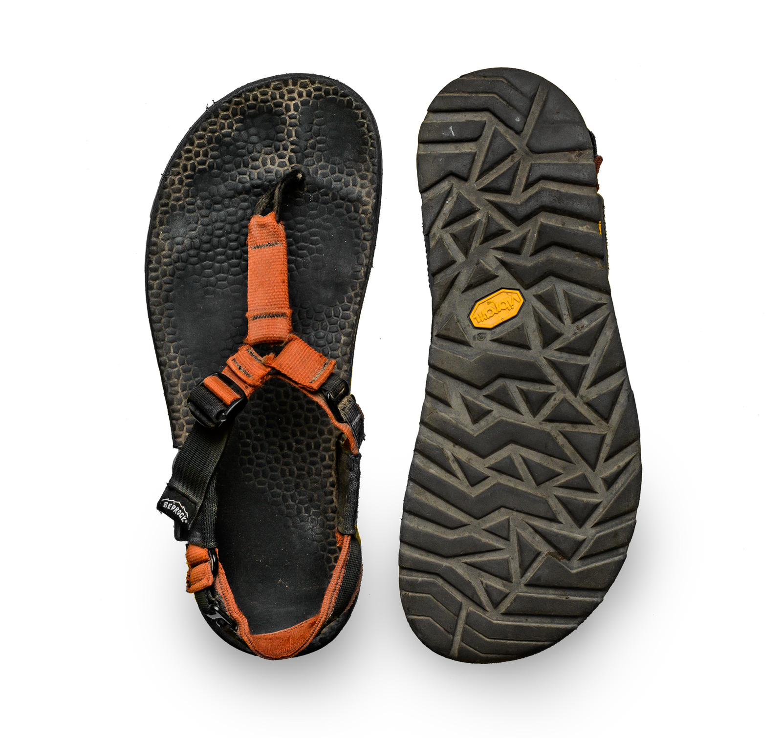 Well worn pair of Bedrock 3D Pro II Cairn Adventure Sandals