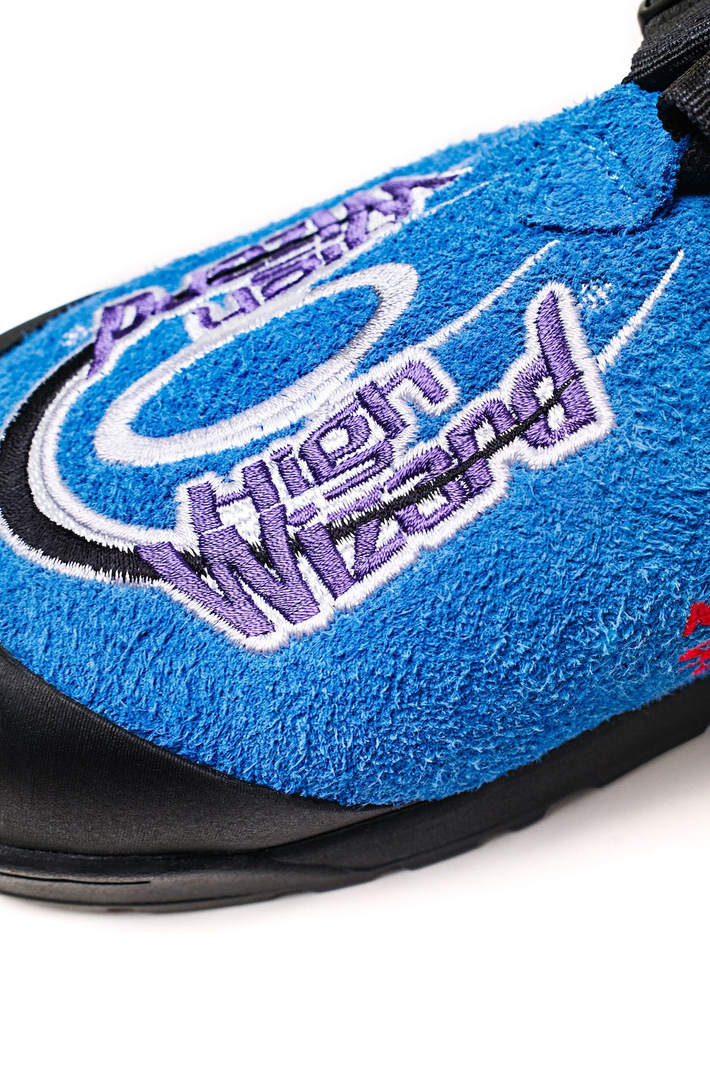 Stone wizard mountain clogs in cyber blue top view
